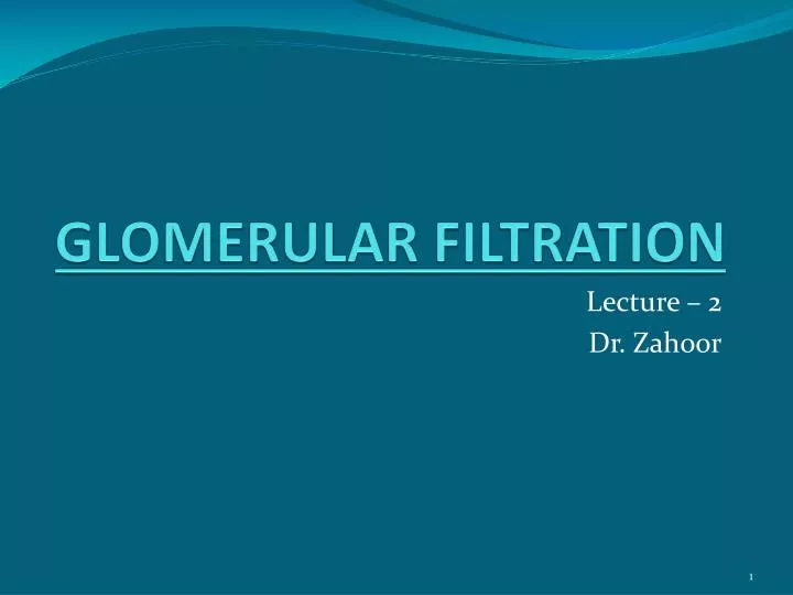 glomerular filtration