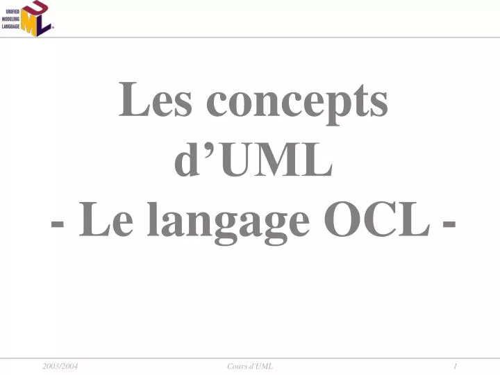 les concepts d uml le langage ocl