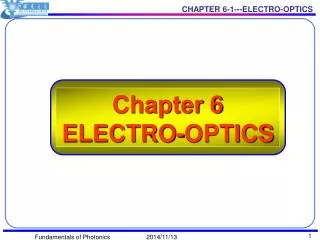 Chapter 6 ELECTRO-OPTICS