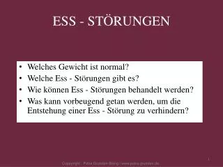 ess st rungen