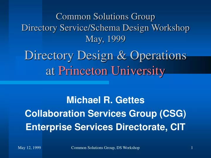 directory design operations at princeton university
