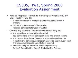 CS305, HW1, Spring 2008 Evaluation Assignment
