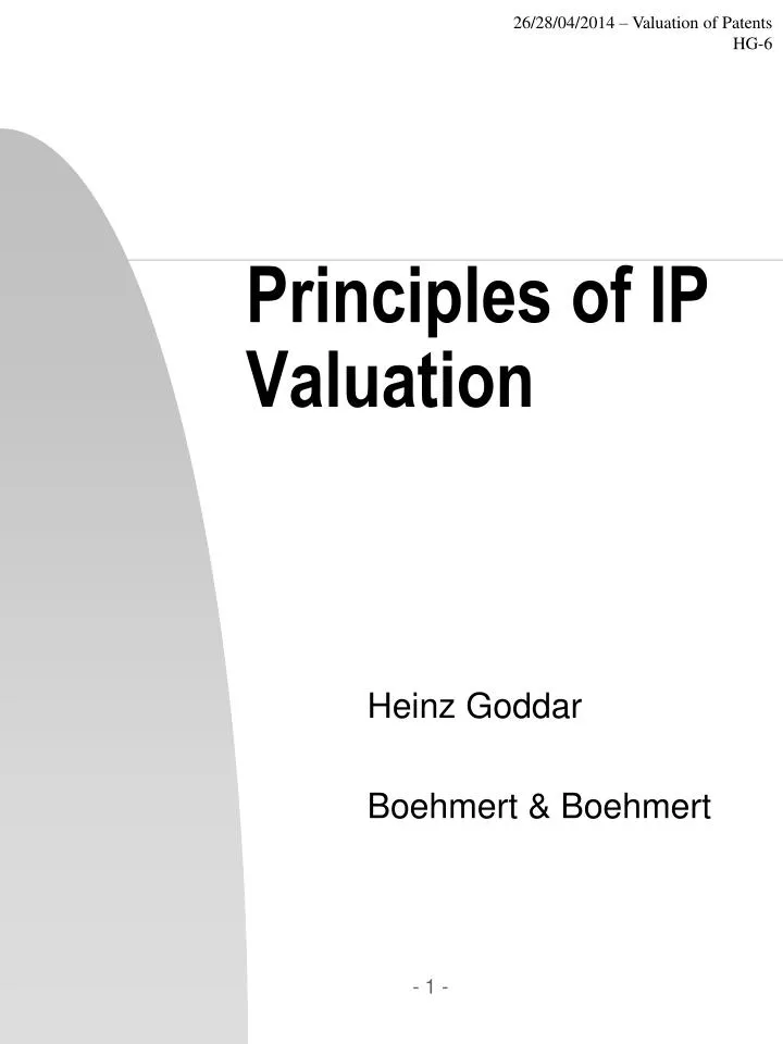 principles of ip valuation