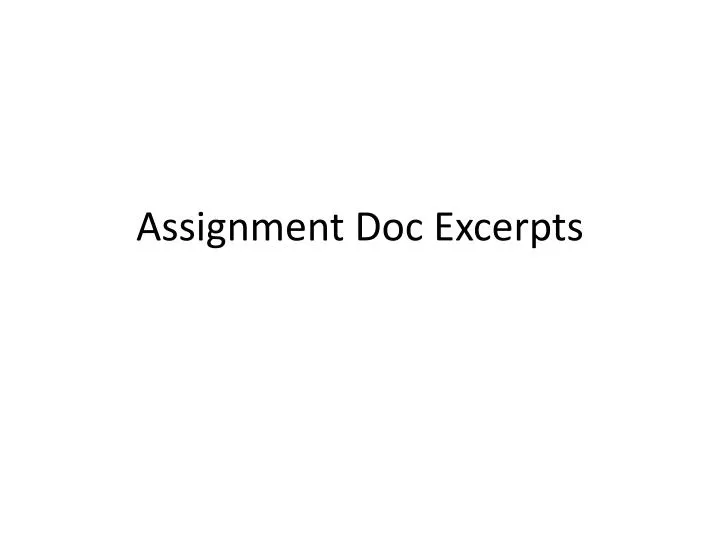 assignment doc excerpts