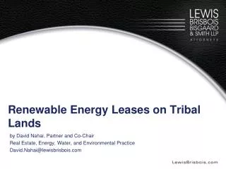 Renewable Energy Leases on Tribal Lands