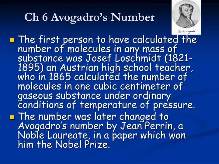 ch 6 avogadro s number