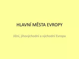 hlavn m sta evropy