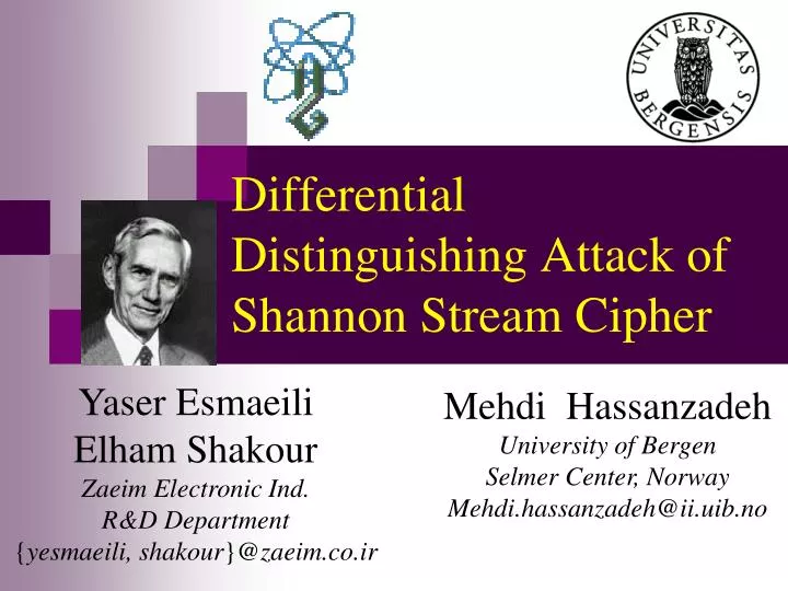differential distinguishing attack of shannon stream cipher