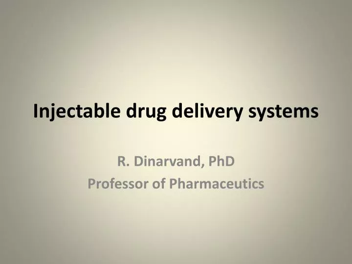 injectable drug delivery systems