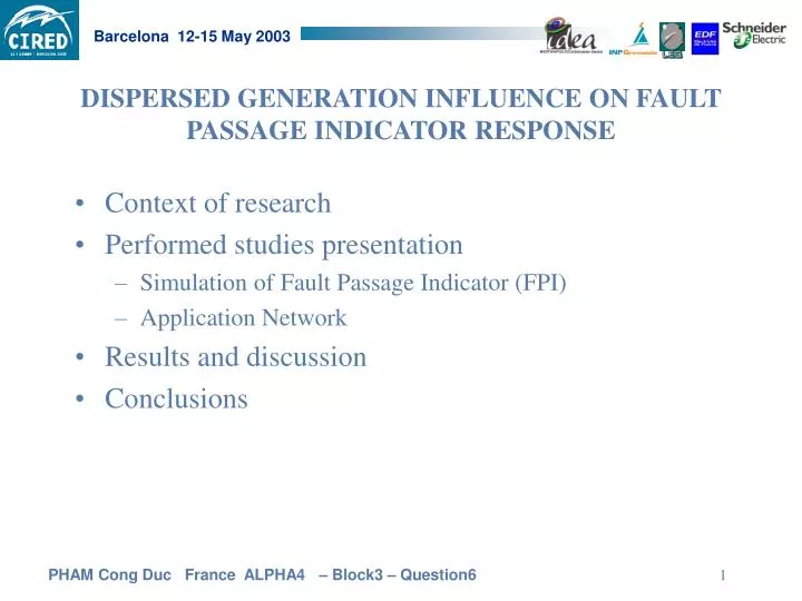 dispersed generation influence on fault passage indicator response