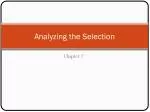 Analyzing the Selection - slide 1