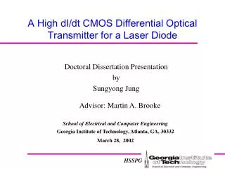 A High dI/dt CMOS Differential Optical Transmitter for a Laser Diode