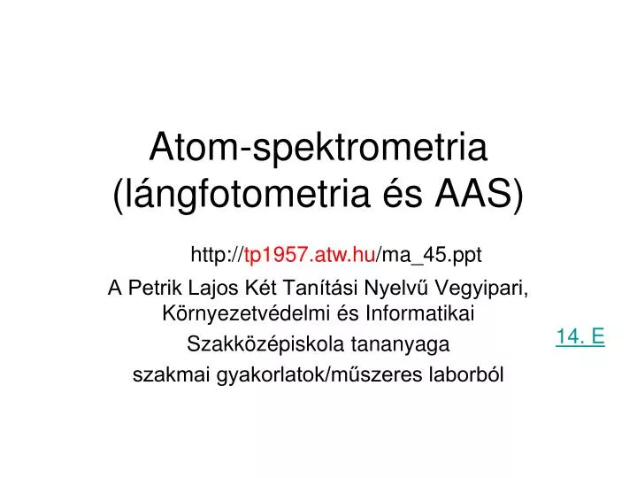 atom spektrometria l ngfotometria s aas