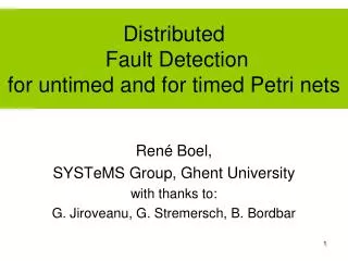 Distributed Fault Detection for untimed and for timed Petri nets