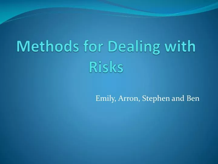 methods for dealing with risks