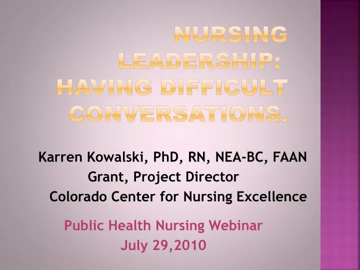 nursing leadership having difficult conversations
