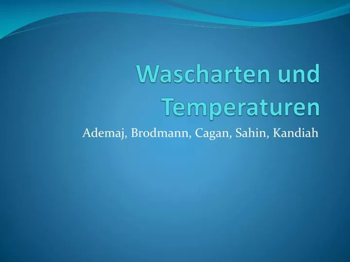 wascharten und temperaturen
