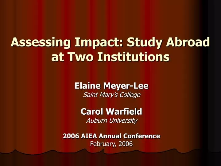 assessing impact study abroad at two institutions
