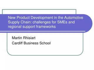 Martin Rhisiart Cardiff Business School
