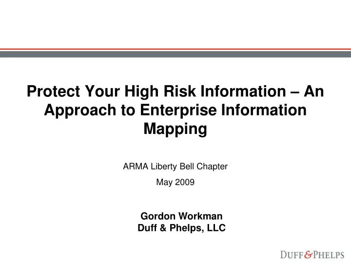 protect your high risk information an approach to enterprise information mapping