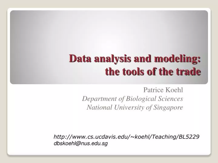 data analysis and modeling the tools of the trade