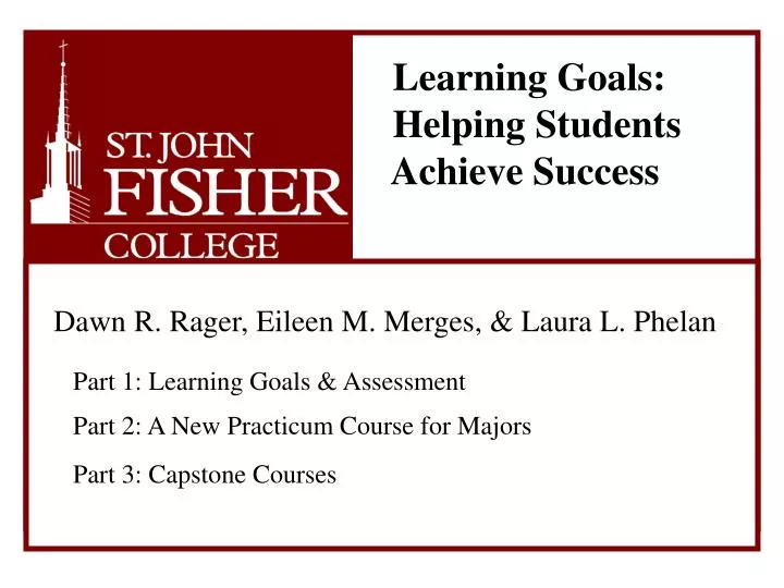 learning goals helping students achieve success