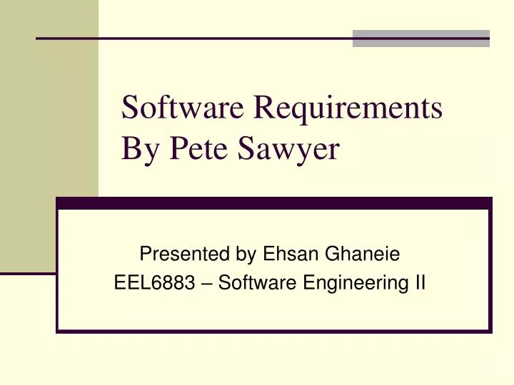 software requirements by pete sawyer