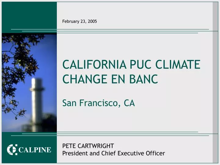 california puc climate change en banc san francisco ca