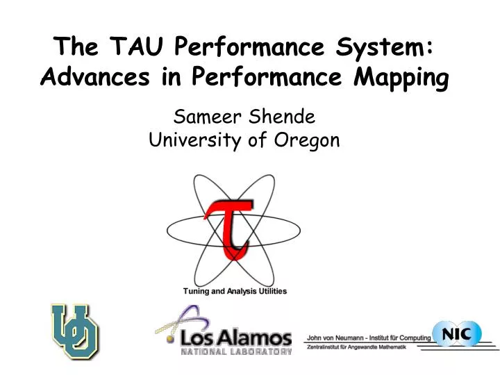 the tau performance system advances in performance mapping sameer shende university of oregon