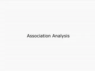 Association Analysis