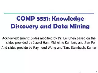 COMP 5331: Knowledge Discovery and Data Mining