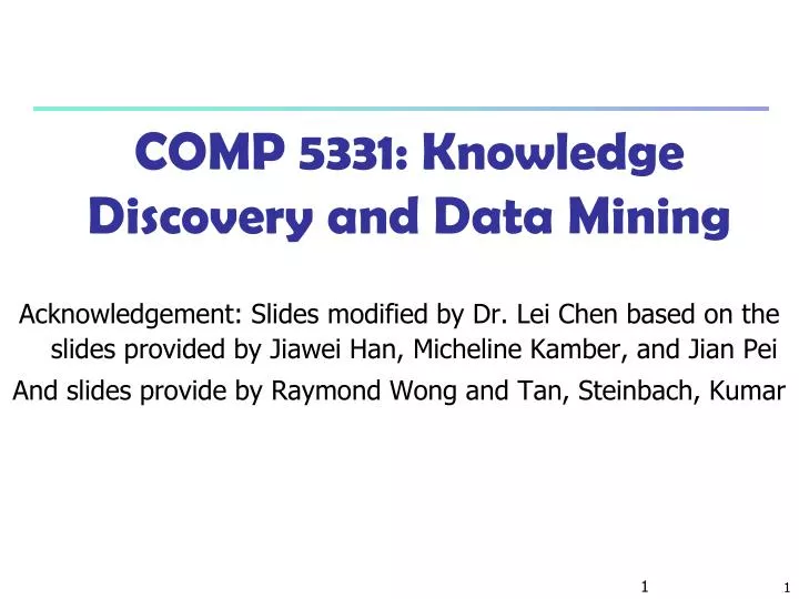 comp 5331 knowledge discovery and data mining