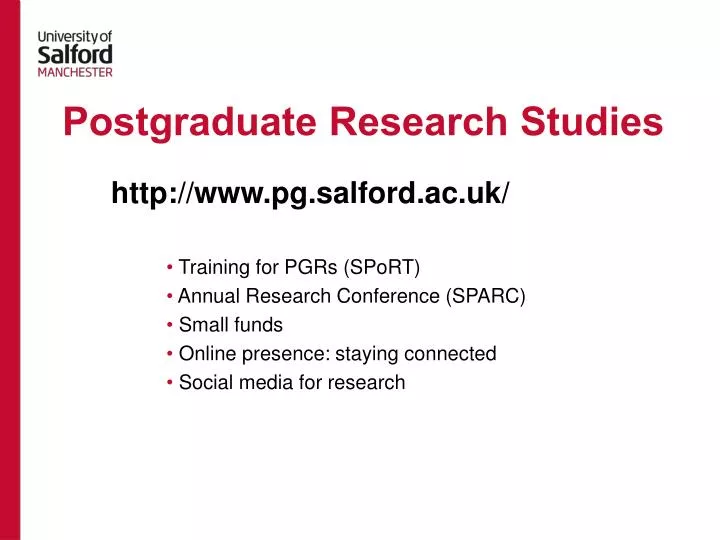 postgraduate research studies