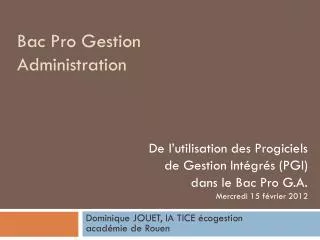 bac pro gestion administration