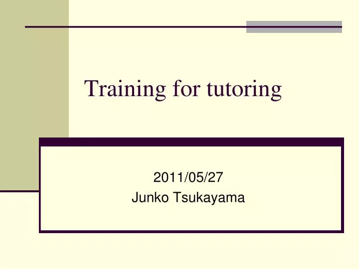 training for tutoring