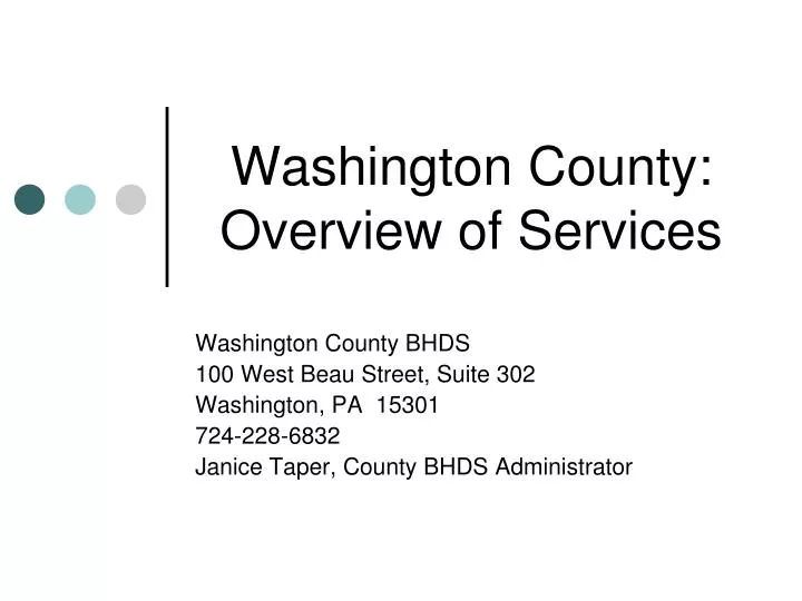 washington county overview of services