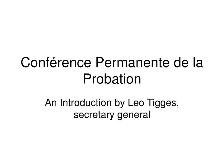 conf rence permanente de la probation