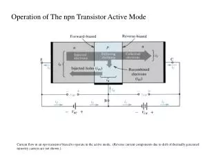 Operation of The npn Transistor Active Mode