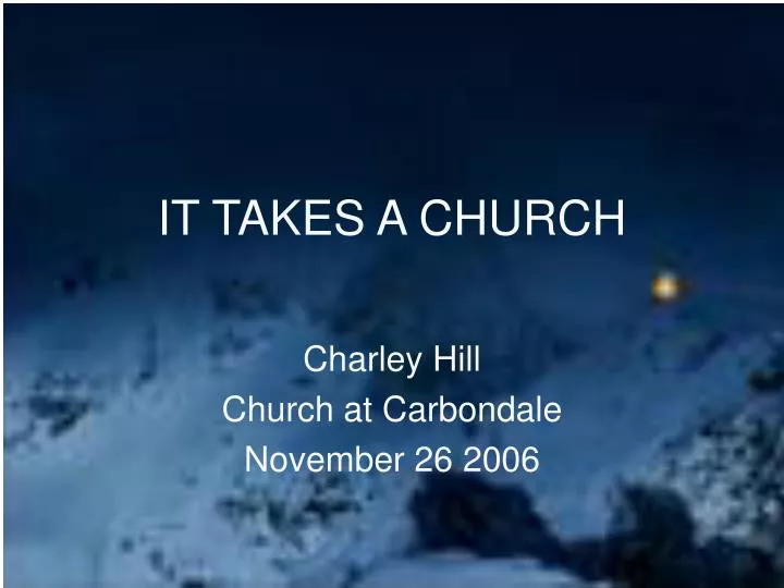 it takes a church