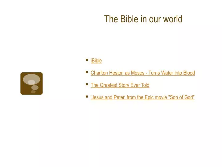 the bible in our world