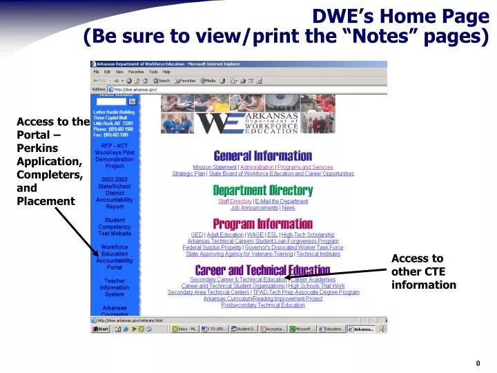 dwe s home page be sure to view print the notes pages