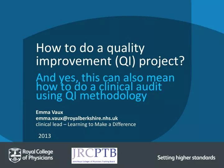 how to do a quality improvement qi project