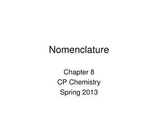 nomenclature