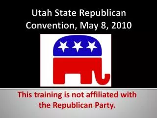Utah State Republican Convention, May 8, 2010