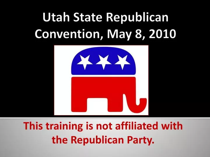 this training is not affiliated with the republican party