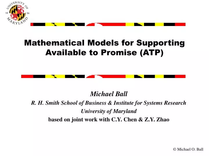 mathematical models for supporting available to promise atp