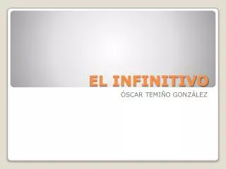 el infinitivo
