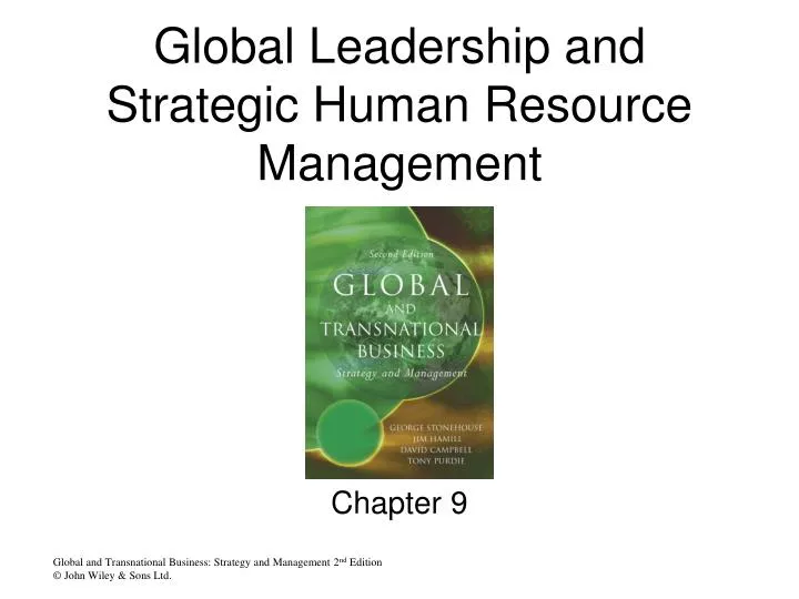 global leadership and strategic human resource management