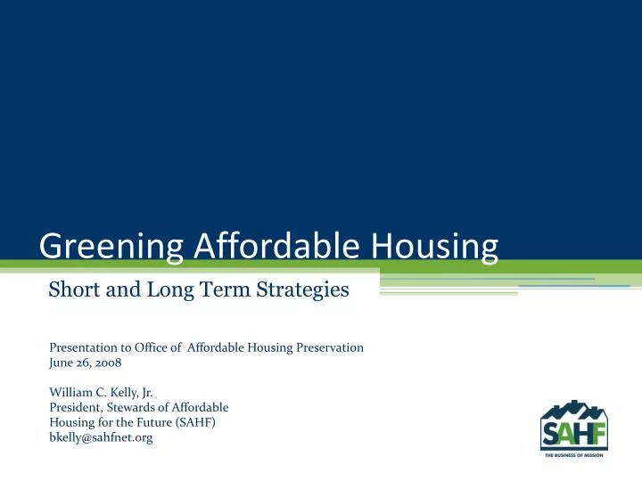greening affordable housing