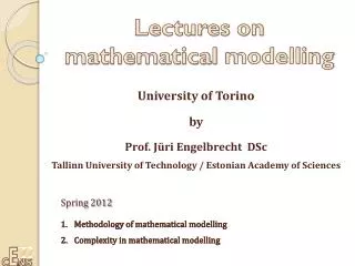 Lectures on mathematical modelling